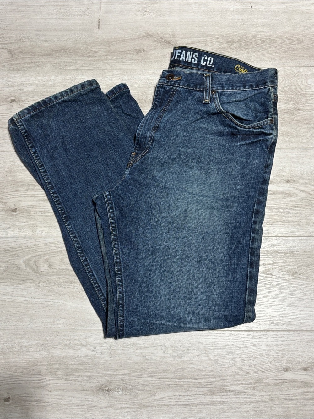 Nautica Men's 36x30 Indigo Vintage wash Straight Leg Jeans
